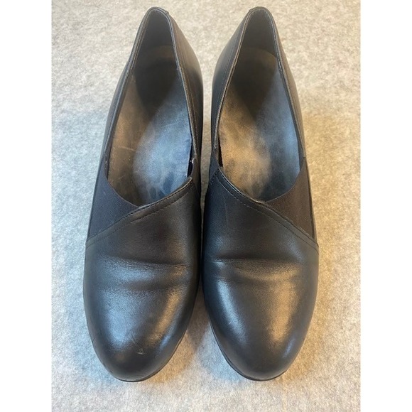 Vionic Shoes - Vionic Sumner Women's Black Leather Wedge slip on Heel Shoes Size 8.5‎